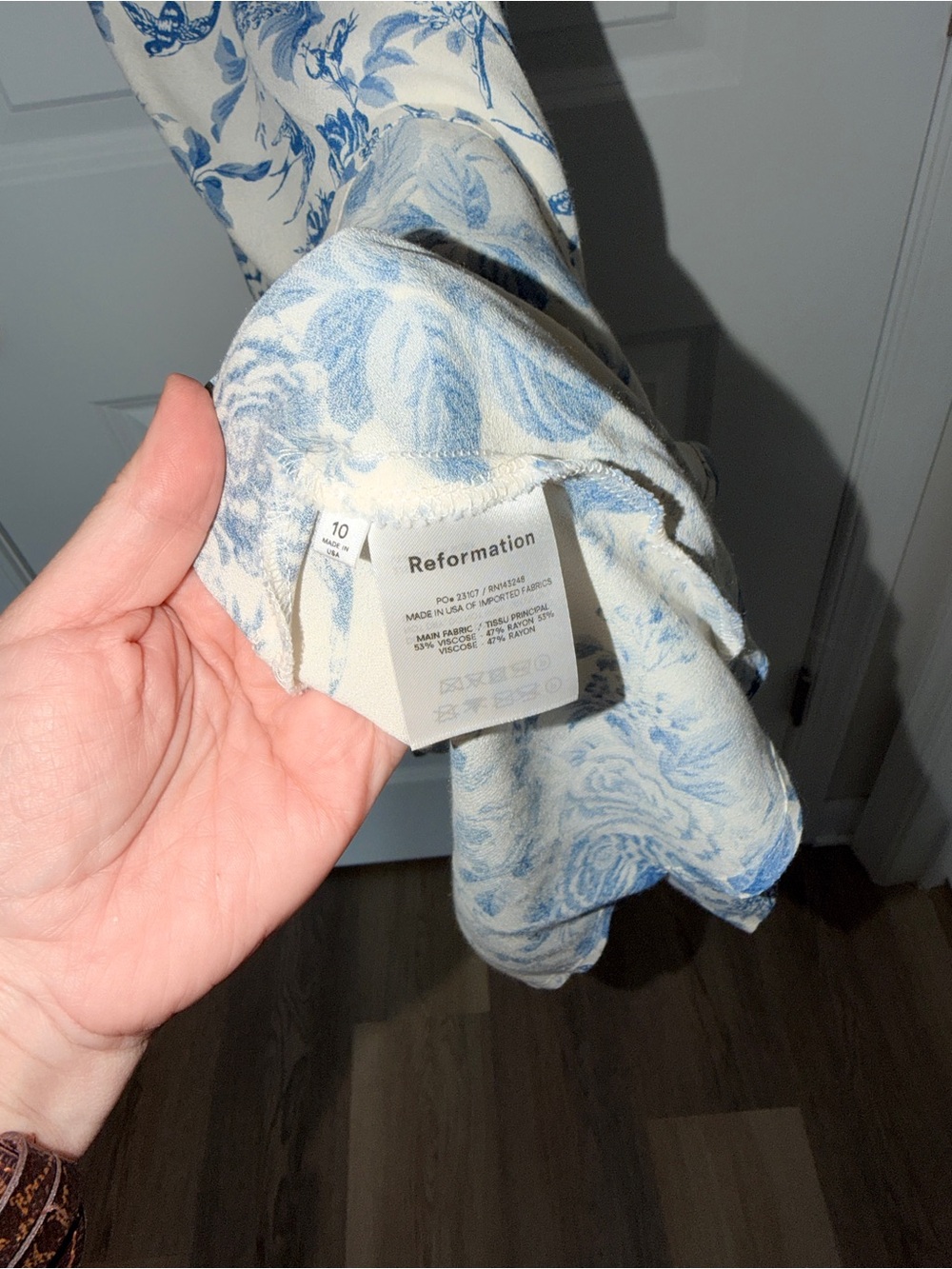 Reformation Blue Floral Slip Midi Dress - Picture 6 of 6